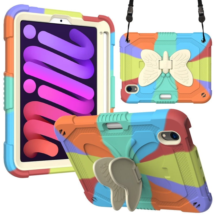 Beige PC + Silicone Anti-drop Protective Case with Butterfly Shape Holder & Pen Slot, For iPad 9.7 2018 & 2017 / Pro 9.7 inch / Air 2 / 6, For iPad 10.2 2021 & 2020 & 2019 / Air 3 10.5 inch, For iPad 10.2 2020 & 2019 / Air 3 10.5 inch                  ...
