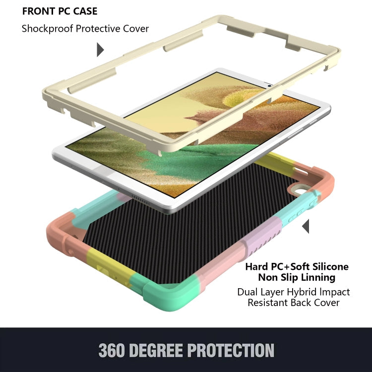 Beige PC + Silicone Anti-drop Protective Case with Butterfly Shape Holder & Pen Slot, For Samsung Galaxy Tab A7 Lite 8.7 SM-T220 / SM-T225