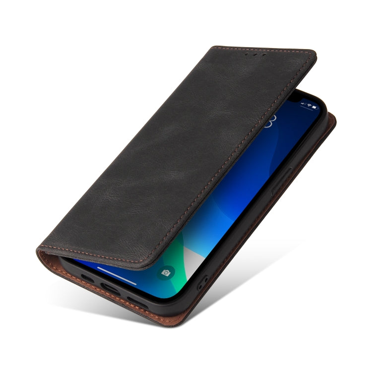 Simple Suction Closure Horizontal Flip Leather Case with Holder & Card Slot & Wallet, For iPhone 13 Pro Max, For iPhone 13 Pro, For iPhone 13, For iPhone 13 mini, For iPhone 12 Pro Max, For iPhone 12 / 12 Pro