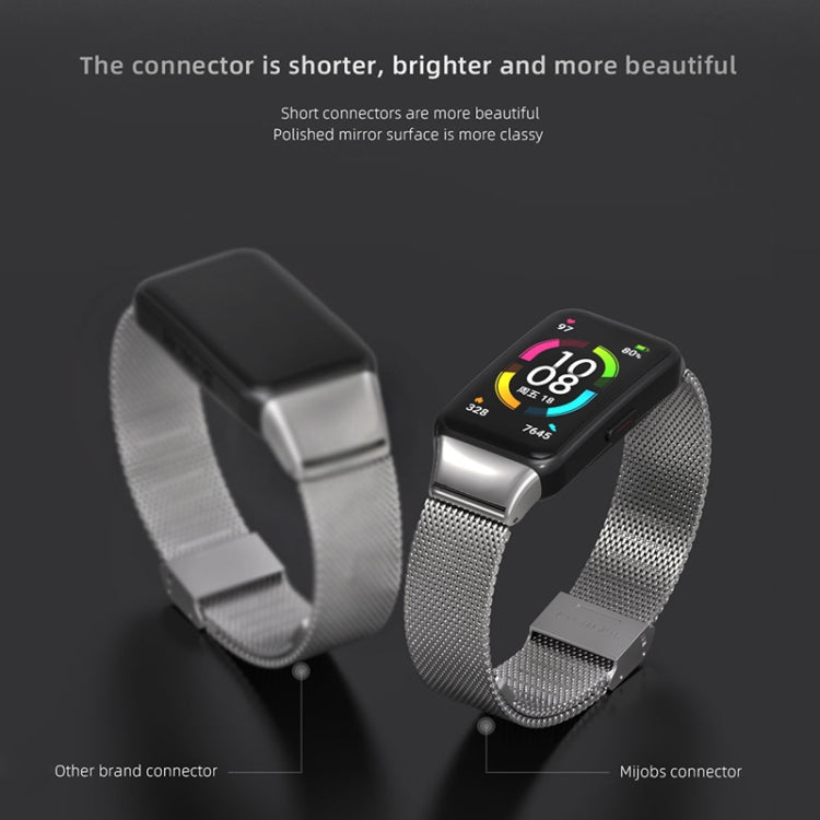 MIJOBS Milan Stainless Steel Replacement Strap Watchband, For Huawei Band 6 / Honor Band 6