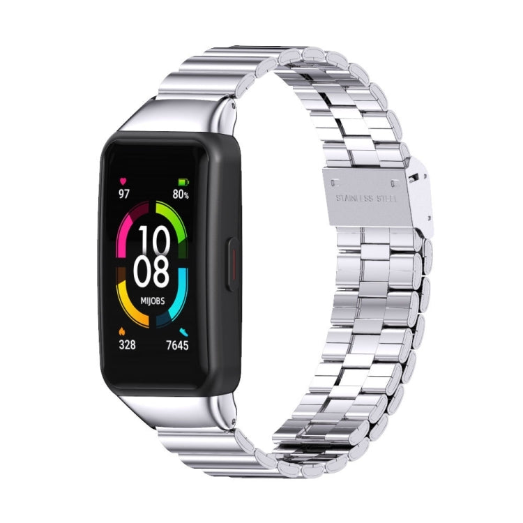 MIJOBS Bamboo Joint Stainless Steel Metal Buckle Replacement Strap Watchband, For Huawei Band 6 / Honor Band 6