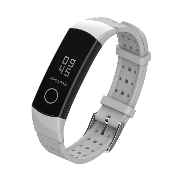 MIJOBS Breathable Silicone Replacement Strap Watchband with Hole, For Honor Band 4 / 5