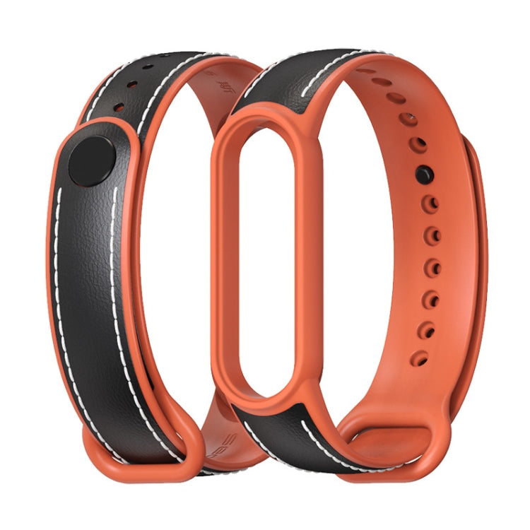 MIJOBS TPU + Leather Replacement Strap Watchband, For Xiaomi Mi Band 5 / 6