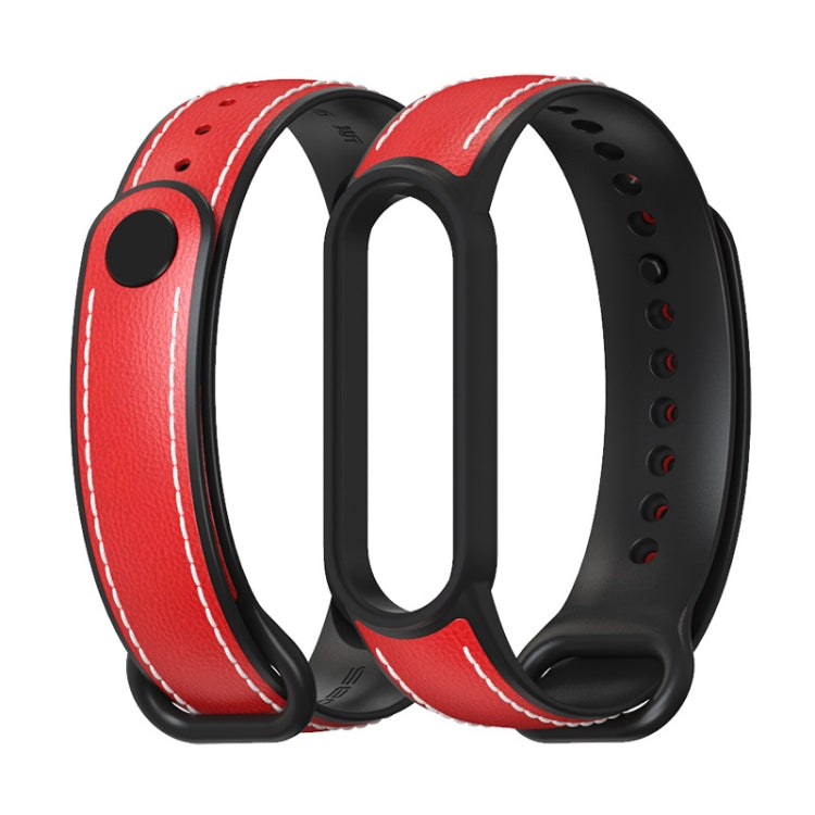 MIJOBS TPU + Leather Replacement Strap Watchband, For Xiaomi Mi Band 5 / 6