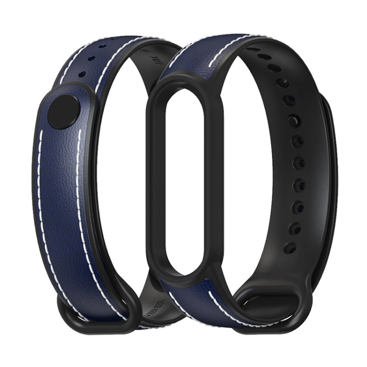 MIJOBS TPU + Leather Replacement Strap Watchband, For Xiaomi Mi Band 5 / 6
