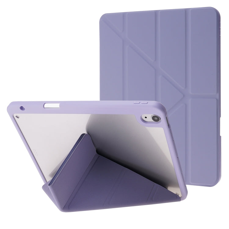 Deformation Transparent Acrylic Horizontal Flip PU Leather Case with Multi-folding Holder & Sleep / Wake-up Function & Pen Slot, For iPad Air 2022 / 2020 10.9, For iPad Pro 11.0 2021 / 2020 / 2018, For iPad 9.7 2017 / 2018 / Pro 9.7                    ...
