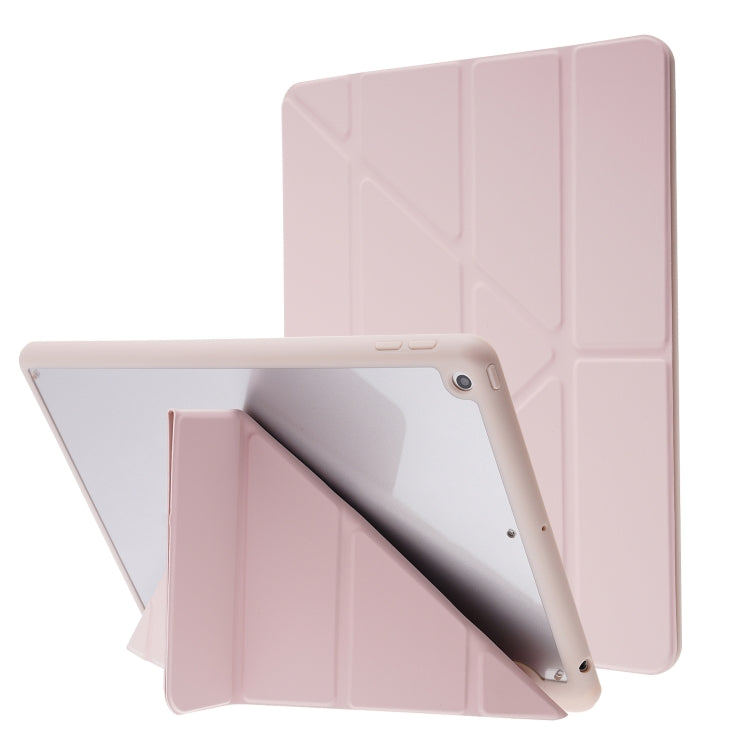 Deformation Transparent Acrylic Horizontal Flip PU Leather Case with Multi-folding Holder & Sleep / Wake-up Function & Pen Slot, For iPad Air 2022 / 2020 10.9, For iPad Pro 11.0 2021 / 2020 / 2018, For iPad 9.7 2017 / 2018 / Pro 9.7                    ...