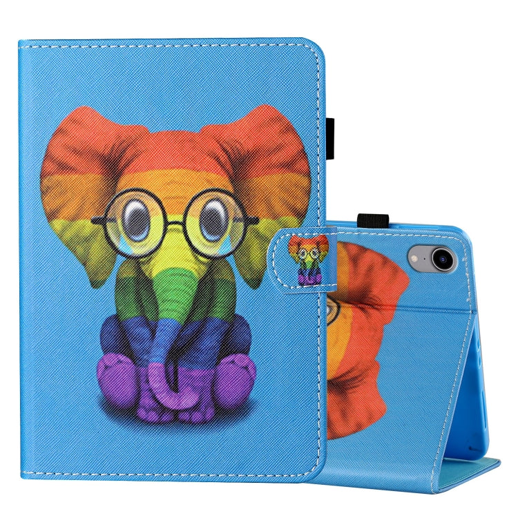 Coloured Drawing Stitching Horizontal Flip Leather Case with Holder & Card Slot & Sleep / Wake-up Function, For iPad mini 2024 / mini 6