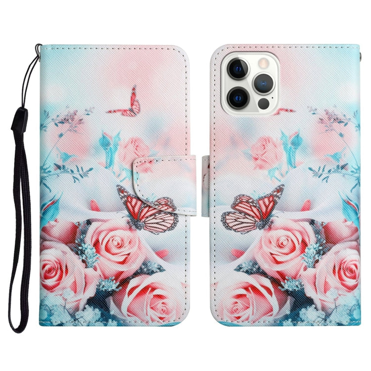 Painted Pattern Horizontal Flip Leather Case with Holder & Card Slot & Wallet, For iPhone 12 / 12 Pro