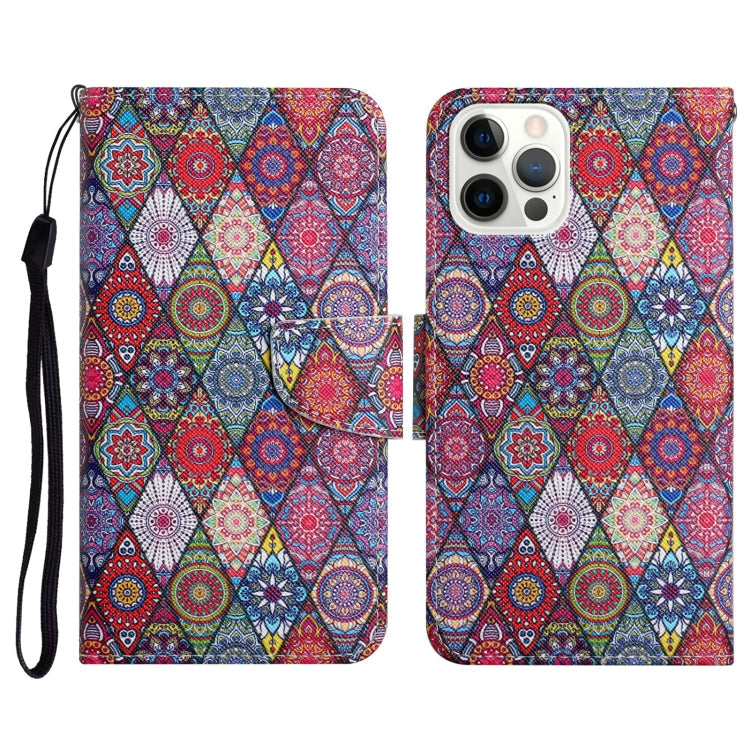 Painted Pattern Horizontal Flip Leather Case with Holder & Card Slot & Wallet, For iPhone 12 / 12 Pro