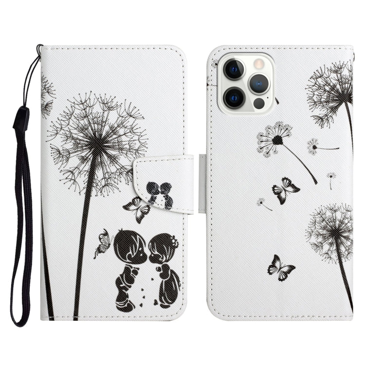 Painted Pattern Horizontal Flip Leather Case with Holder & Card Slot & Wallet, For iPhone 12 / 12 Pro