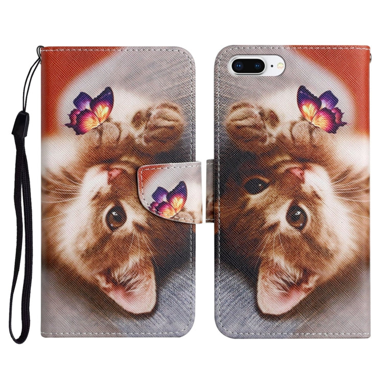 Painted Pattern Horizontal Flip Leather Case with Holder & Card Slot & Wallet, For iPhone 8 Plus & 7 Plus