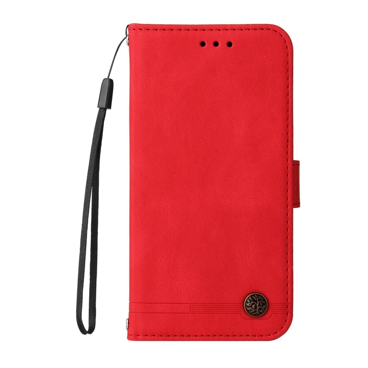 Skin Feel Life Tree Metal Button Horizontal Flip Leather Case with Holder & Card Slot & Wallet & Photo Frame & Strap, For iPhone 13 mini, For iPhone 13, For iPhone 13 Pro, For iPhone 13 Pro Max