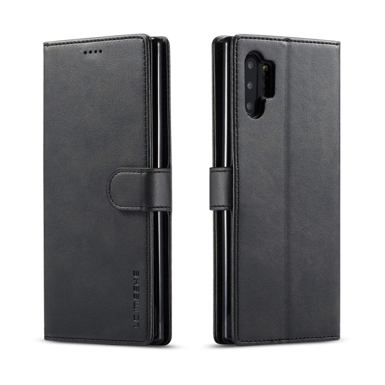 For Galaxy Note 10 Plus LC.IMEEKE Calf Texture Horizontal Flip Leather Case, with Holder & Card Slots & Wallet(Black)