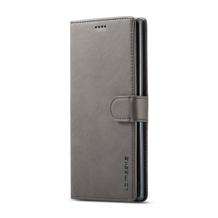 For Galaxy Note 10 Plus LC.IMEEKE Calf Texture Horizontal Flip Leather Case, with Holder & Card Slots & Wallet(Grey)