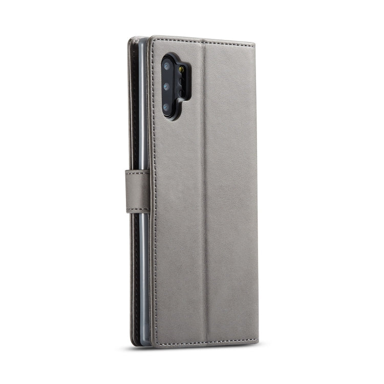 For Galaxy Note 10 Plus LC.IMEEKE Calf Texture Horizontal Flip Leather Case, with Holder & Card Slots & Wallet(Grey)