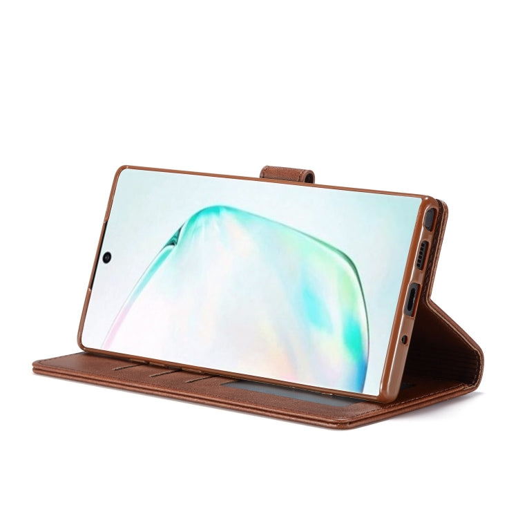 For Galaxy Note 10 Plus LC.IMEEKE Calf Texture Horizontal Flip Leather Case, with Holder & Card Slots & Wallet(Grey)