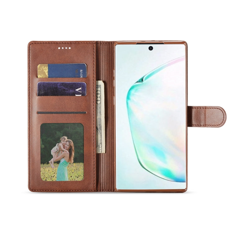 For Galaxy Note 10 Plus LC.IMEEKE Calf Texture Horizontal Flip Leather Case, with Holder & Card Slots & Wallet(Grey)