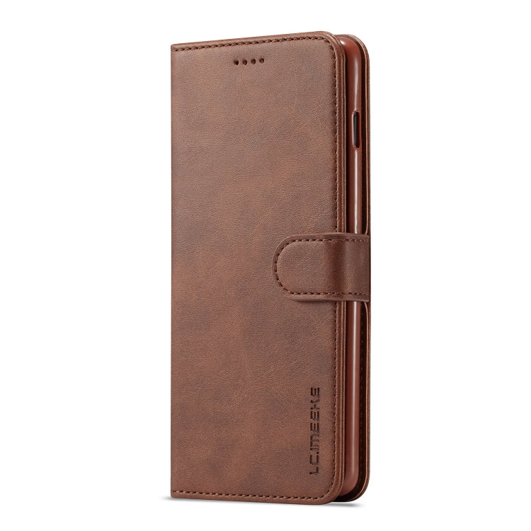 For Galaxy S10 LC.IMEEKE Calf Texture Horizontal Flip Leather Case, with Holder & Card Slots & Wallet(Brown)