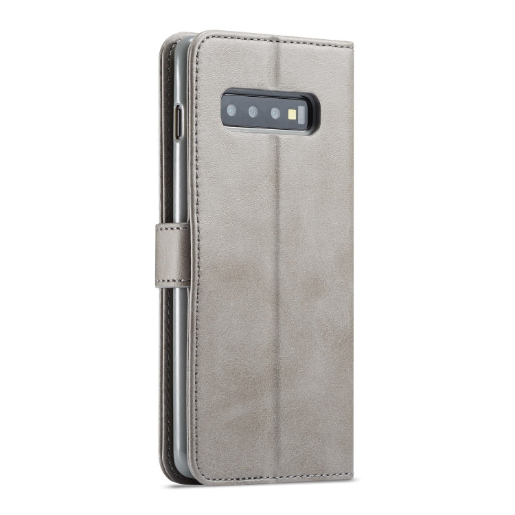 For Galaxy S10 LC.IMEEKE Calf Texture Horizontal Flip Leather Case, with Holder & Card Slots & Wallet(Grey)