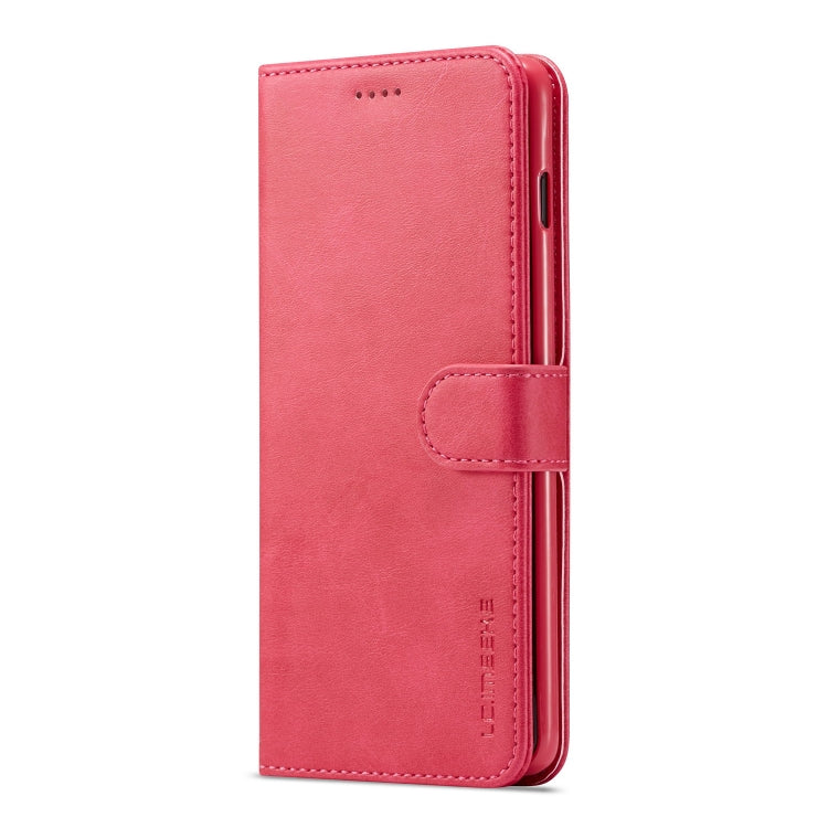 For Galaxy S10 Plus LC.IMEEKE Calf Texture Horizontal Flip Leather Case, with Holder & Card Slots & Wallet(Rose Red)