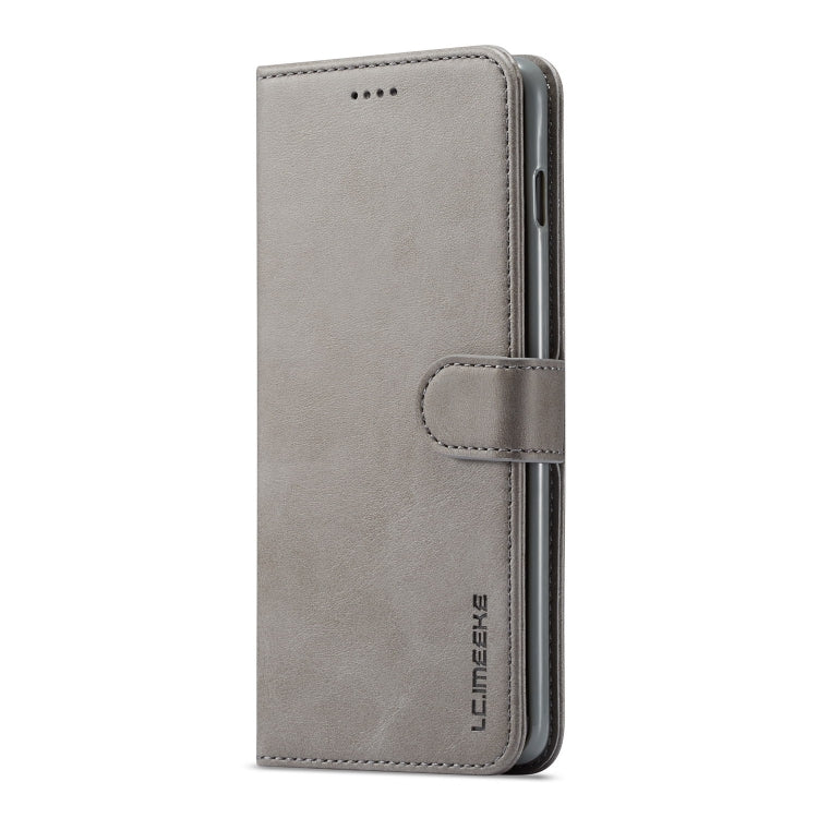 For Galaxy S10 Plus LC.IMEEKE Calf Texture Horizontal Flip Leather Case, with Holder & Card Slots & Wallet(Grey)