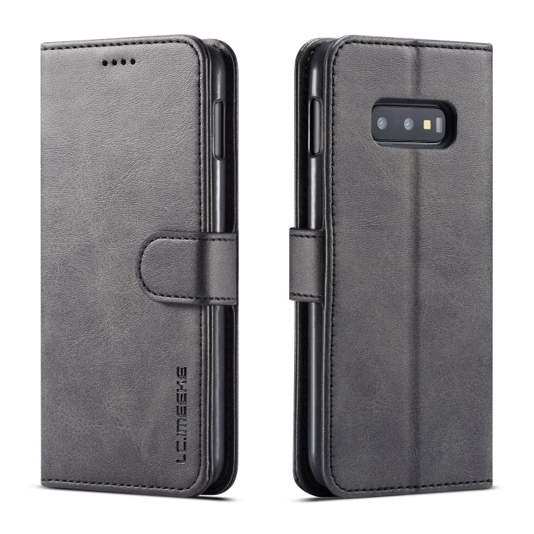 For Galaxy S10e LC.IMEEKE Calf Texture Horizontal Flip Leather Case, with Holder & Card Slots & Wallet(Brown)