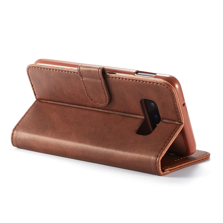 For Galaxy S10e LC.IMEEKE Calf Texture Horizontal Flip Leather Case, with Holder & Card Slots & Wallet(Brown)
