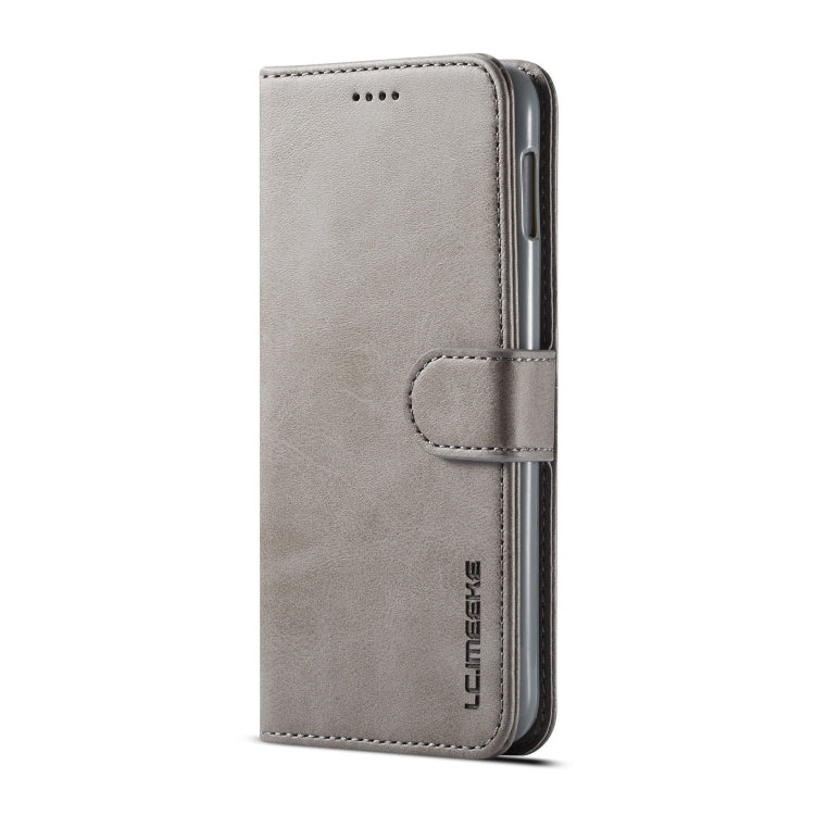 For Galaxy S10e LC.IMEEKE Calf Texture Horizontal Flip Leather Case, with Holder & Card Slots & Wallet(Grey)