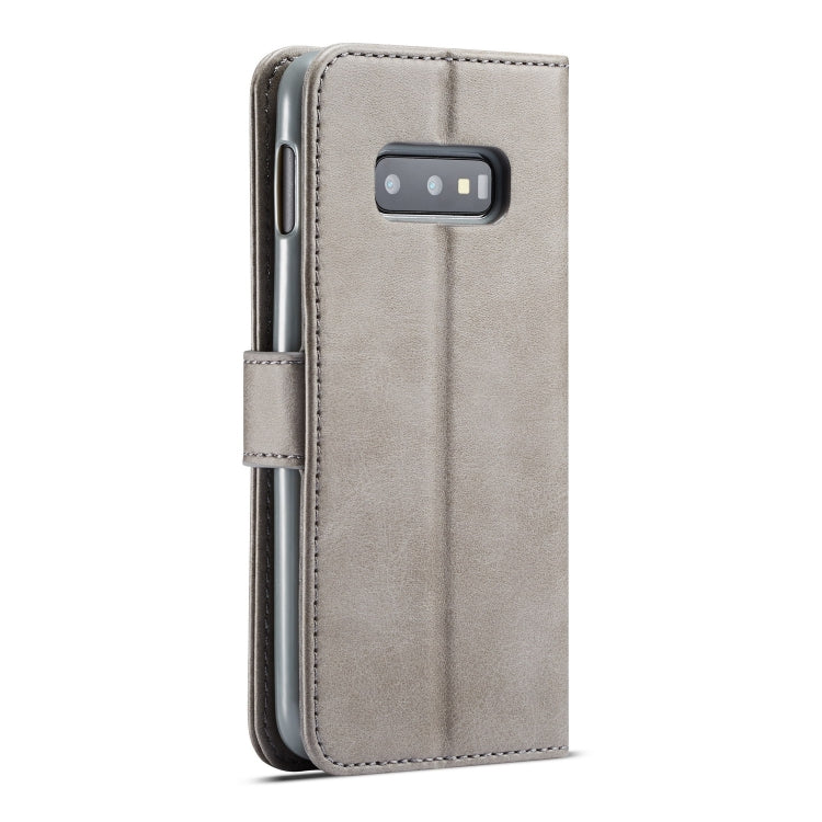 For Galaxy S10e LC.IMEEKE Calf Texture Horizontal Flip Leather Case, with Holder & Card Slots & Wallet(Grey)