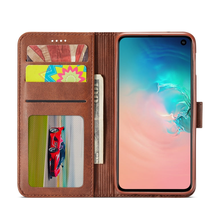 For Galaxy S10e LC.IMEEKE Calf Texture Horizontal Flip Leather Case, with Holder & Card Slots & Wallet(Grey)