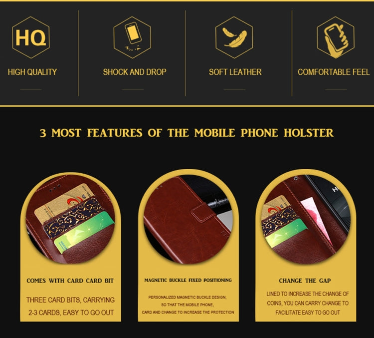 idewei Crazy Horse Texture Horizontal Flip Leather Phone Case with Holder & Card Slots & Wallet, For Google Pixel 6, For Google Pixel 6 Pro, For OPPO A55