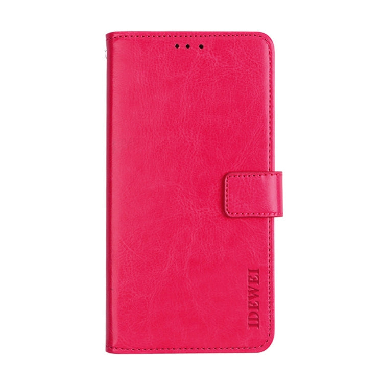 For Nokia C30 idewei Crazy Horse Texture Leather Phone Case with Holder & Card Slots & Wallet(Rose Red)