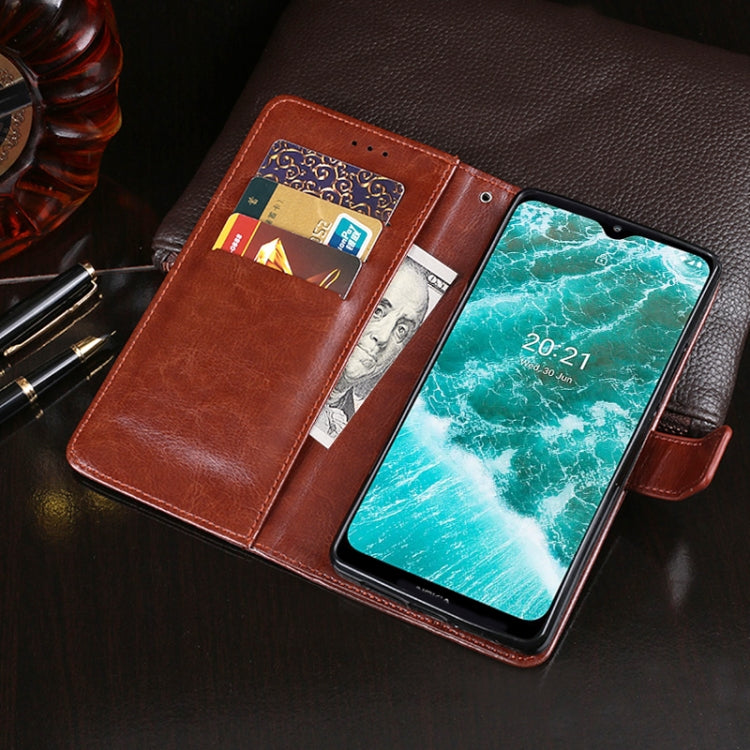 For Nokia C30 idewei Crazy Horse Texture Leather Phone Case with Holder & Card Slots & Wallet(White)