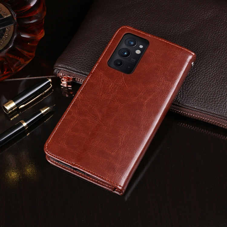 For OnePlus 9RT 5G idewei Crazy Horse Texture Leather Phone Case with Holder & Card Slots & Wallet(White)