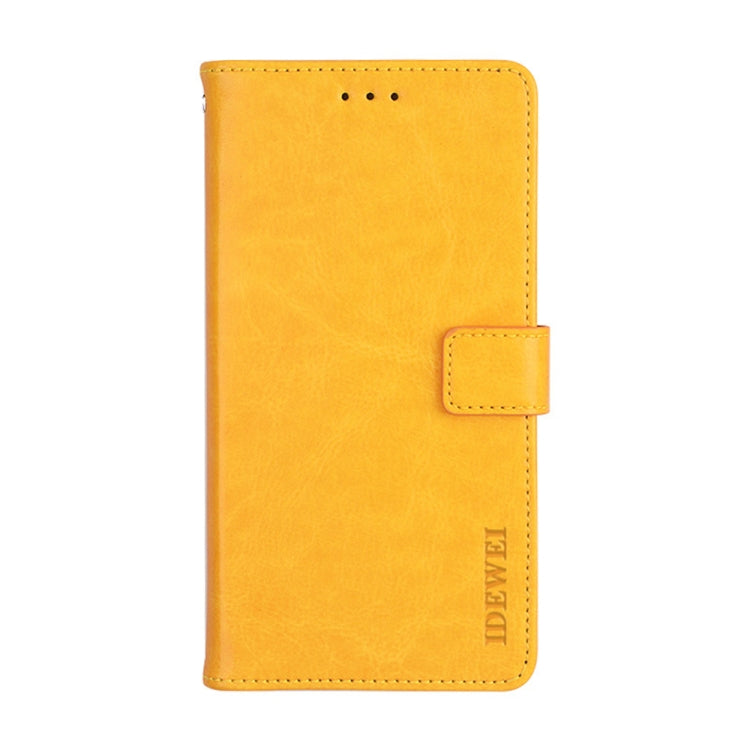 For OPPO K9s idewei Crazy Horse Texture Leather Phone Case with Holder & Card Slots & Wallet(Yellow)