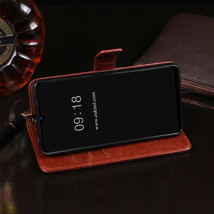 For Oukitel C25 idewei Crazy Horse Texture Leather Phone Case with Holder & Card Slots & Wallet(Red)