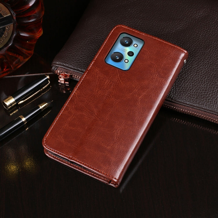 For OPPO Realme GT Neo2 idewei Crazy Horse Texture Leather Phone Case with Holder & Card Slots & Wallet(Black)