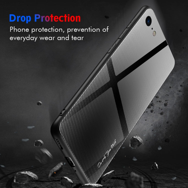 For iPhone SE 2022 / SE 2020 / 8 / 7 Texture Gradient Glass Protective Case(Blue)
