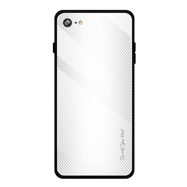 For iPhone SE 2022 / SE 2020 / 8 / 7 Texture Gradient Glass Protective Case(White)