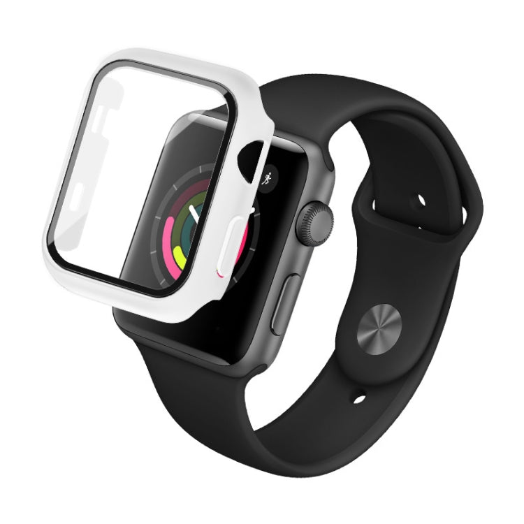 IMAK Shockproof PC Protective Case with Tempered Glass Film For Apple Watch Series 3 & 2 & 1 42mm(White)
