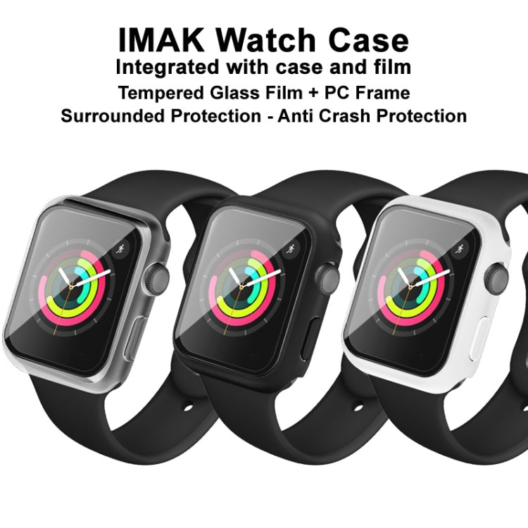 IMAK Shockproof PC Protective Case with Tempered Glass Film For Apple Watch Series 3 & 2 & 1 42mm(Black)