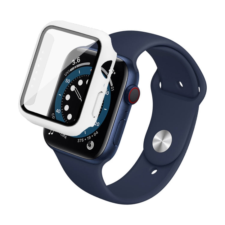 IMAK Shockproof PC Protective Case with Tempered Glass Film For Apple Watch Series 6 & SE & 5 & 4 40mm(White)