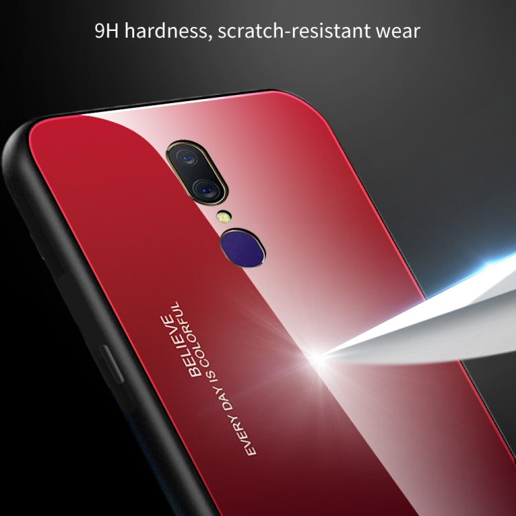 Gradient Color Glass Case, For OPPO F11 / A9, For OPPO A57 / A39, For OPPO Reno Z
