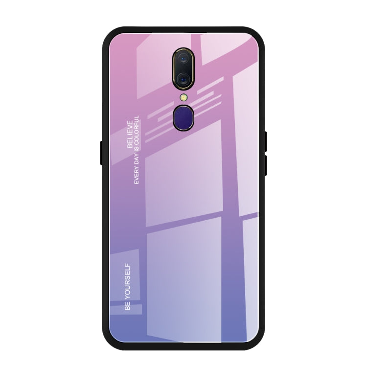 Gradient Color Glass Case, For OPPO F11 / A9, For OPPO A57 / A39, For OPPO Reno Z