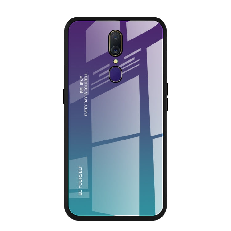 Gradient Color Glass Case, For OPPO F11 / A9, For OPPO A57 / A39, For OPPO Reno Z