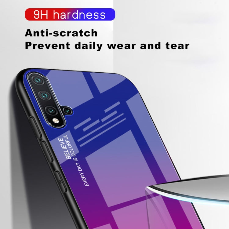 Gradient Color Glass Case, For Huawei Nova 5, For Huawei P Smart Z, For Huawei Nova 5i