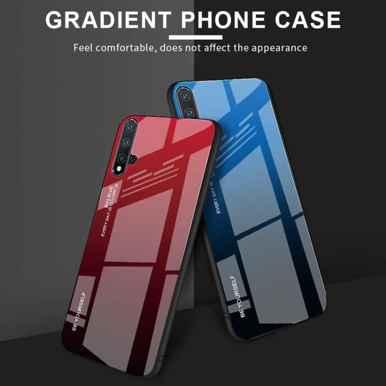 Gradient Color Glass Case, For Huawei Nova 5, For Huawei P Smart Z, For Huawei Nova 5i