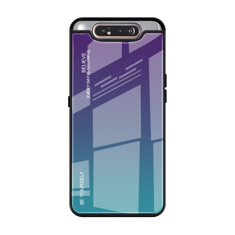 Gradient Color Glass Case, For Galaxy A10s, For Galaxy A80, For OnePlus 7