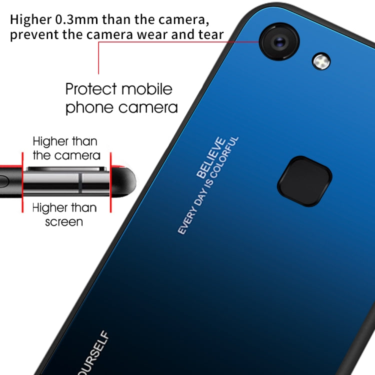 Gradient Color Glass Case, For Vivo V7, For Vivo V11, For Vivo X23
